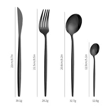 Lade das Bild in den Galerie-Viewer, 304 Stainless Steel Flatware Sets Family Party Western Food 6-Person Serving 24pcs Steak Knife and Fork Spoon
