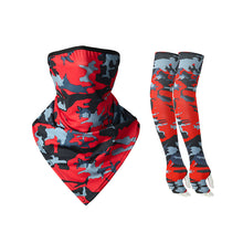 Load image into Gallery viewer, 1 Piece Triangular Binder 1 Pair Sleeves Sunscreen Ice Silk Bandana Set Summer Face Mask
