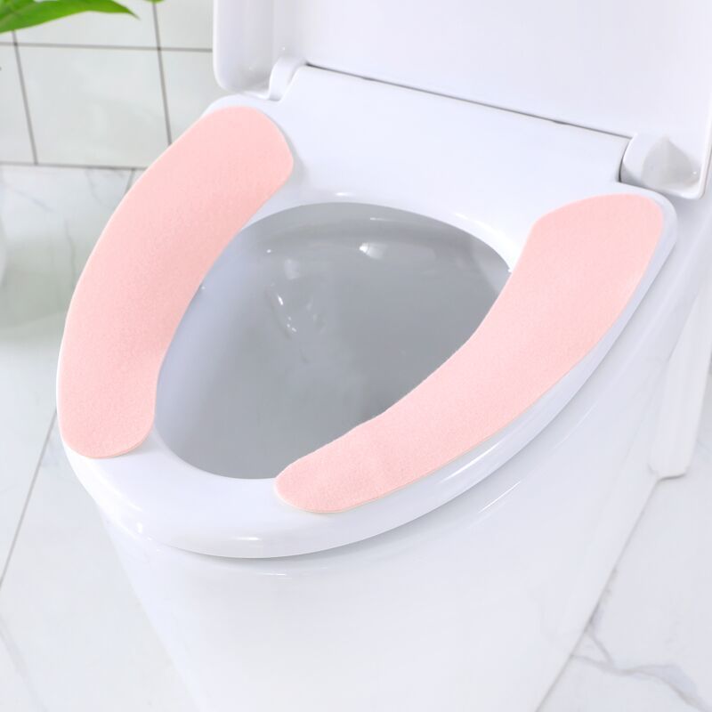 3pcs Toilet Mat Thickened Fleece-Lined Winter Happy Day  Waterproof Closestool Cushion Washable