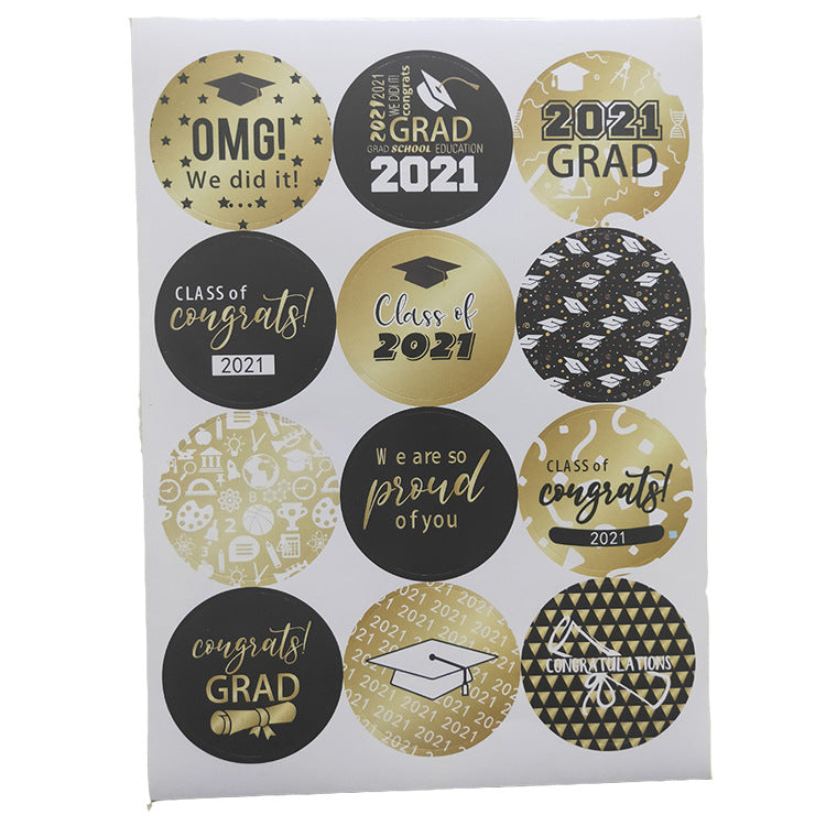 2x500pcs Xmas Christmas  Stickers Roll Label Graduation Season Party Clothes Hat Gift Envelope Decoration