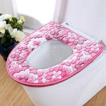 Load image into Gallery viewer, 3pcs Toilet Seat Cover Pads Thick Coral Fleece  Cushion  Cushion Four Seasons Closestool Cushion Sets of Zipper
