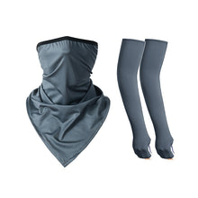 Load image into Gallery viewer, 1 Piece Triangular Binder 1 Pair Sleeves Sunscreen Ice Silk Bandana Set Summer Face Mask
