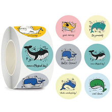 Lade das Bild in den Galerie-Viewer, 2x500pcs Christmas Xmas 6 Design Dolphin Stationery Sticker Children&#39;s Toy Envelope Sealing Label tape
