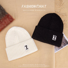Load image into Gallery viewer, Warm Winter Knit Beanie Hats Autumn and Winter  Korean Style Embroidered Hat Unisex
