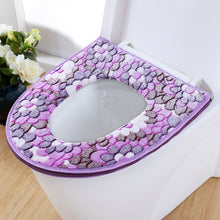 Load image into Gallery viewer, 3pcs Toilet Seat Cover Pads Thick Coral Fleece  Cushion  Cushion Four Seasons Closestool Cushion Sets of Zipper
