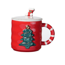 Load image into Gallery viewer, Xmax Christmas Cup Gift Creative Cartoon Tree Ceramic Mark Girl's Office Embossed Coffee
