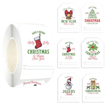 Lade das Bild in den Galerie-Viewer, 2x300pcs 6 Designs Square Christmas Label Merry Christmas Gift Stickers tape
