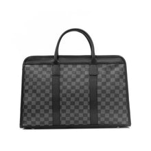 Lade das Bild in den Galerie-Viewer, Plaid Leather Horizontal Handbag Large Capacity Trendy Gym Bag Travel Bag
