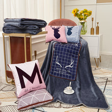 Load image into Gallery viewer, Thick Warm Fleece Blanket Flannel Pillow Blanket Air Conditioning Dual-Use Blanket
