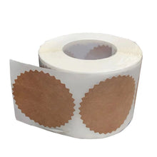 Load image into Gallery viewer, 2x500pcs Christmas Xmas round Serrated Edge 2 Inch Kraft Paper Blank DIY Sticker tape
