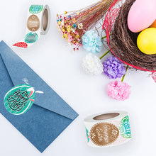 Load image into Gallery viewer, 2x500pcs Xmas Christmas  Stickers Roll Label 6 Colors Rabbit Eggs Happy Easter Day Gift
