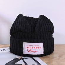 Lade das Bild in den Galerie-Viewer, Warm Winter Knit Beanie Hats New Double-Layer Wool with Ears Internet Celebrity Star Unisex
