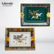 Load image into Gallery viewer, Ashtray Cigar  Ceramic European-Style Double-Slot Painted Household Metal Cigar Ashtray
