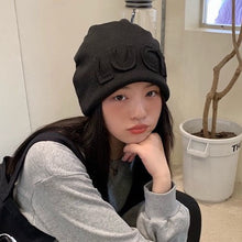 Lade das Bild in den Galerie-Viewer, Warm Winter Knit Beanie Hats  Japanese Style Face-Looking Small Women Internet Celebrity Fleece-Lined Toe Cap Unisex
