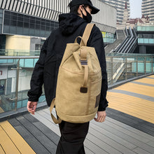 Lade das Bild in den Galerie-Viewer, Backpack travel Men Women Outdoor Travel Sports Water Bucket  Trend Canvas School shoulder bag
