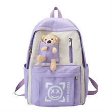 Load image into Gallery viewer, Backpack Casual Simple Women  Fresh Cute Fashion Junior High School shoulder bag
