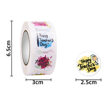 Load image into Gallery viewer, 2x500pcs Xmas Christmas Happy Teacher&#39;s Day Teacher&#39;s Day Gift Decoration Bag Sticker Label
