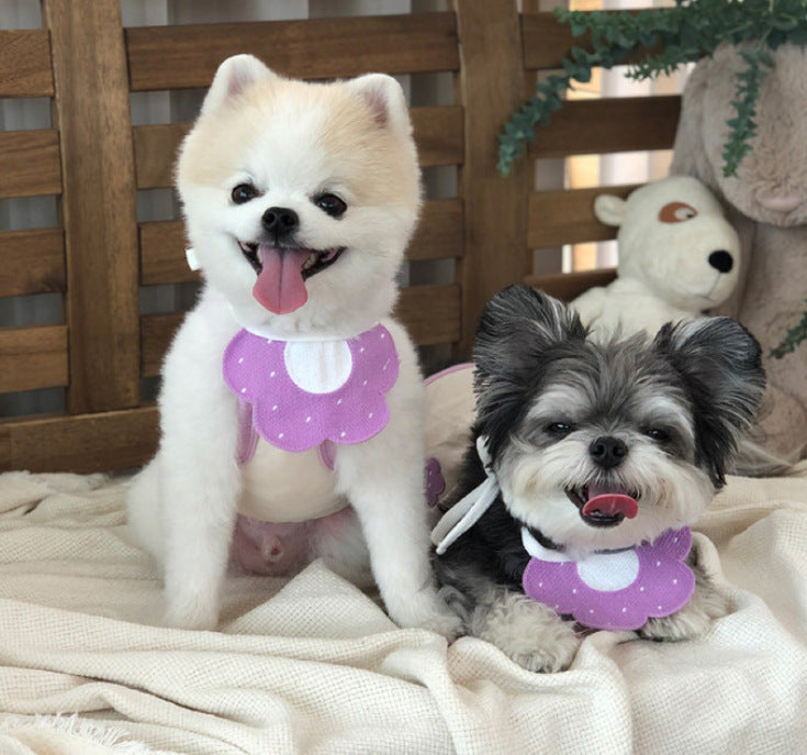 2pcs Cat Saliva Towel Pet Supplies Decorative Net Red Korean Style Triangular Binder Dog Scarf