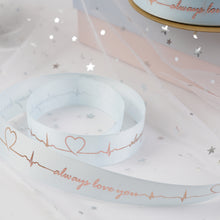 Lade das Bild in den Galerie-Viewer, 2 Rolls Christmas Packing Materials 14 Colors 2.5cm*45M Thread Ribbon Heartbeat ECG Flowers Gift Ribbon
