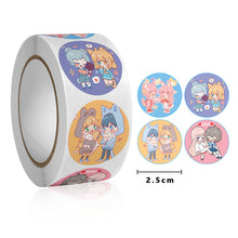 Load image into Gallery viewer, 2x500pcs Christmas Xmas Love Plaid XINGX Leopard Print Love Valentine&#39;s Day Sticker Gift Label tape
