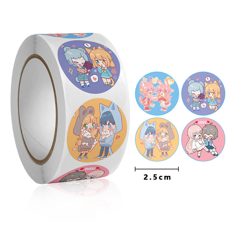 2x500pcs Christmas Xmas Boys and Girls Love Valentine's Day Gift Envelope Bouquet Decoration Stickers tape