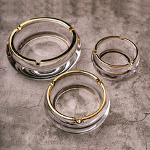 Load image into Gallery viewer, Ashtray Crystal Glass  Living Room Home Gold Rim  Creative Personalized Trend Ashtray
