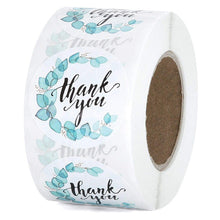 Load image into Gallery viewer, 2x500pcs Xmas Christmas  Stickers Roll Label Blue Lace Thank You Gift Envelope Valentine&#39;s Day  Tape
