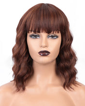 Load image into Gallery viewer, Women Wig Brown Short Curly Hair Short Headgear W130
