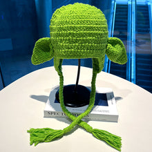 Lade das Bild in den Galerie-Viewer, Warm Winter Knit Beanie Hats 2022  Green Funny Wool Mask Head Cover Unisex
