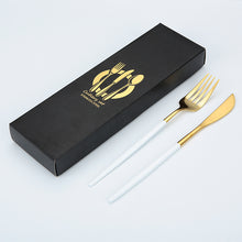 Lade das Bild in den Galerie-Viewer, 304 Stainless Steel Flatware Sets 2PCs Western Food/Steak Knife, Fork and Spoon Tableware Gift Box
