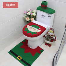 Load image into Gallery viewer, 3pcs Toilet Seat Cover Pads Christmas Decoration    Creative Layout Dress up Three-Piece Decorations
