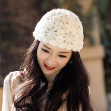 Load image into Gallery viewer, Warm Winter Knit Beanie Hats Women's Fashionable Korean Style Spring and Autumn Thin Lace Closed Toe Women Unisex
