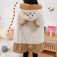 Load image into Gallery viewer, Autumn and Winter Thickened Lazy Shawl Cape Cartoon Nap Blanket Student Velvet Blanket
