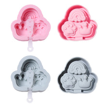 Load image into Gallery viewer, 2PC Silicone Mold Cat&#39;s Paw Rainbow Crown Silicone Ice Cream Mold Popsicle
