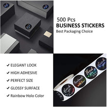 Load image into Gallery viewer, 2x500pcs Xmas Christmas  Stickers Roll Label 6 Design Black Background Hot Laser Gold Thank You Gift Stick  Paper Adhesive Tape
