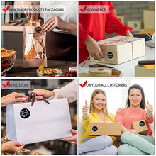 Load image into Gallery viewer, 2x500pcs Xmas Christmas  Stickers Roll Label 6 Design Black Background Hot Laser Gold Thank You Gift Stick  Paper Adhesive Tape
