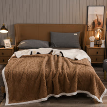 Load image into Gallery viewer, Lambswool Cover Blanket Thick Blanket Warm Milk Fiber Coral Fleece Tower Velvet Bed Sheet
