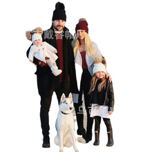 Lade das Bild in den Galerie-Viewer, Warm Winter Knit Beanie Hats Foreign Trade Imitation Raccoon Fur Hat Autumn and Winter Parent-Child Unisex
