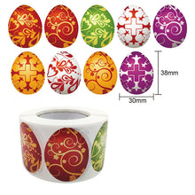Load image into Gallery viewer, 2x500pcs Xmas Christmas  Stickers Roll Label 8 Kinds of Rabbit Egg Happy Easter Shopping Bag
