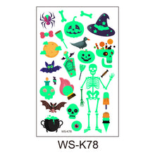 Lade das Bild in den Galerie-Viewer, 20PCs Eco-friendly Non-Toxic Children Cartoon Luminous Tattoo Stickers Halloween Carnival Party
