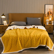 Load image into Gallery viewer, Lambswool Cover Blanket Thick Blanket Warm Milk Fiber Coral Fleece Tower Velvet Bed Sheet
