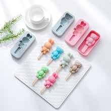 Load image into Gallery viewer, 2PC Silicone Mold Rabbit Bear Shape Silicone Mold Ice Tray Ice Cream Stick Mold
