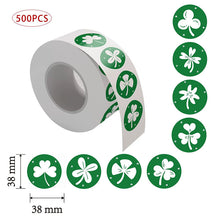 Load image into Gallery viewer, 2x500pcs Christmas Xmas St. Patrick&#39;s Day Irish Four-Leaf Clover Bouquet Envelope Gift Sticker tape
