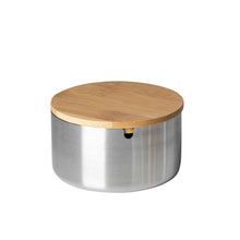Lade das Bild in den Galerie-Viewer, Ashtray Stainless Steel Ash Tray  Lid Prevent Fly Ash s Bamboo Cover Cigarette Set Ashtray
