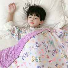 Lade das Bild in den Galerie-Viewer, Baby Coral Fleece Blanket Coral Fleece Soft Spring and Autumn Quilt Cartoon Double Layer Cover Blanket
