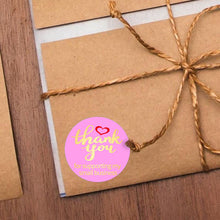 Load image into Gallery viewer, 2x500pcs Xmas Christmas  Stickers Roll Label Rose Red Pink and Bronze Thank You  Love Gift
