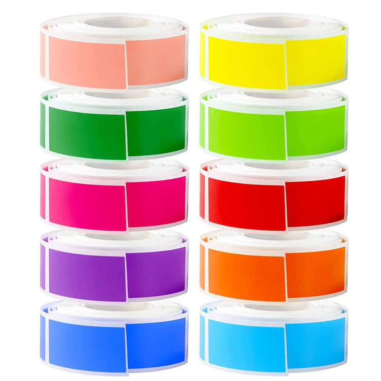 2x500pcs Christmas Xmas Red Blue Pink Purple Orange Rectangular Blank Waterproof Oil-Proof Handwritten Logo Label Sticker tape