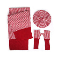 Load image into Gallery viewer, Warm Winter Knit Beanie Hats European and American Women's Plaid Scarf Gloves Unisex
