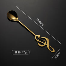 Lade das Bild in den Galerie-Viewer, 304 Stainless Steel Flatware Sets Colorful Music Notes Coffee Spoon Dessert Stirring Spoon
