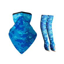 Load image into Gallery viewer, 1 Piece Triangular Binder 1 Pair Sleeves Sunscreen Ice Silk Bandana Set Summer Face Mask
